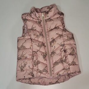 3/$30 H&M Cheetah Print puffer vest zipper